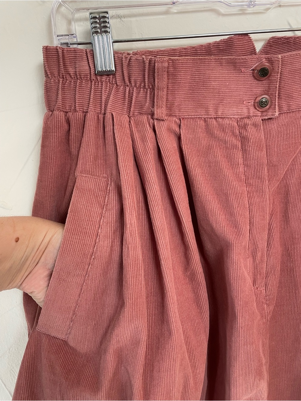 Koret Dusty Rose Pleated Corduroy Full Midi Skirt | Coquette Light Academia - Picture 3 of 9